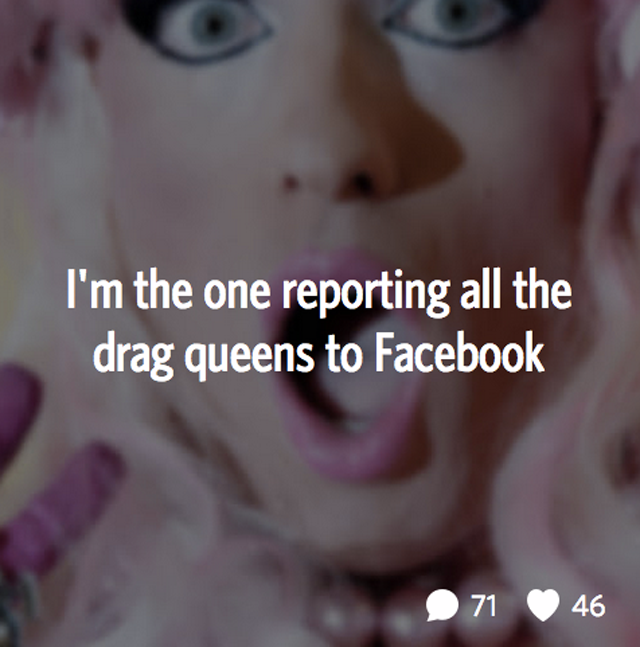 someone is targeting drag performers on Facebook